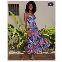 Vestido midi estampado rosa,valor R 299,90 tamanhos 36 e 38. - Vestido Feminino