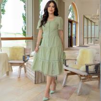 Vestido Midi Evangélico Laís Verde