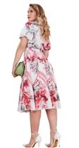 Vestido Midi Evasê com Estampa Floral Fascínius