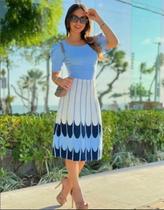 Vestido Midi Evase Rodado Trico Modal Manga Curta Princesa Vestido Midi Evase Rodado Trico Modal Manga Curta Princesa