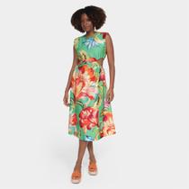 Vestido Midi Farm Ombreira Tropicarte