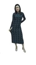 Vestido Midi Feminino Aberturas Laterais Canelado - Vila Flor Vestido Midi Feminino Aberturas Laterais Canelado - Vila Flor
