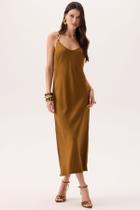Vestido Midi Feminino Alcas C/Correntes Flor de Lis Vestido Midi Feminino Alcas C/Correntes Flor de Lis