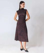 Vestido Midi Feminino Animal Print Marisa Marrom-27105