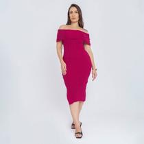 Vestido Midi Feminino Ciganinha Tricot Modal Social Elegante Vestido Midi Feminino Ciganinha Tricot Modal Social Elegante
