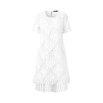 Vestido Midi Feminino De Verão Com Renda E Patchwork ZANZEA Elegante Plissado Manga Curta Para Festa