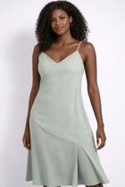 Vestido Midi Feminino Decote V Alças Finas Elegante Cores:Verde ClaroTamanhos:P Vestido Midi Feminino Decote V Alças Finas Elegante Cores:Verde ClaroTamanhos:P