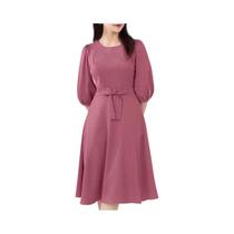 Vestido Midi Feminino Elegante Com Manga Bufante, Estiloso Para Festas E Trabalho, Modelo Evasê
