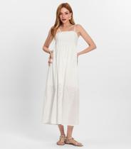 Vestido Midi Feminino Em Laise Endless Bege