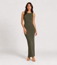 Vestido Midi Feminino Em Ribana Infinita Cor Verde