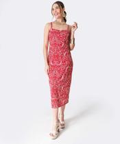 Vestido Midi Feminino Estampado Brilho Lurex Marisa-59040