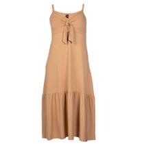 Vestido Midi Feminino Feliny Amarração Caramelo Vestido Midi Feminino Feliny Amarração Caramelo
