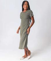 Vestido Midi Feminino Listrado Marisa Verde-16189