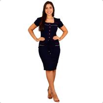 Vestido Midi Feminino Malha Moda Evangélica Decote Quadrado Elegante