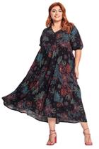 Vestido Midi Feminino Plus Size Preto Secret Glam - Elegância e Conforto