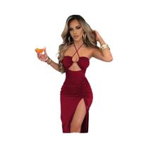 Vestido Midi Feminino Sexy, Sem Mangas e Costas Nuas - Ideal para Festa e Balada Vestido Midi Feminino Sexy, Sem Mangas e Costas Nuas - Ideal para Festa e Balada