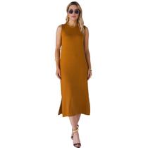 Vestido Midi Feminino Soltinho Malha de Viscose Elegante Vestido Midi Feminino Soltinho Malha de Viscose Elegante