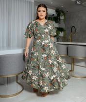 Vestido mídi florido Plus Size