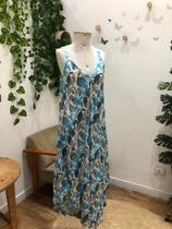 Vestido Midi Folhagens Tropicais- palak