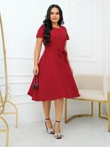 Vestido Midi Godê Festa Social Elegante Moda Evangélica