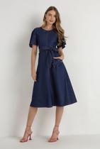 Vestido midi godê jeans laura rosa Vestido midi godê jeans laura rosa
