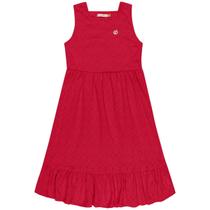 Vestido Midi Infantil em malha Laise - Vermelho - Glinny