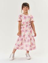 Vestido Midi Infantil Menina Borboletas Laranja Neon Mundo Cinti