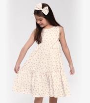 Vestido Midi Infantil Trick Nick Bege