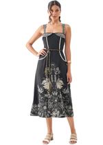 Vestido Midi Jardim Art Déco - Antix -