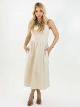 Vestido Midi Linho Com Bolso Anticorpus 30858