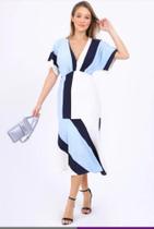 Vestido midi listrado