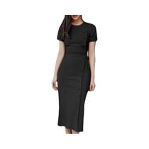Vestido Midi Longo Elegante Feminino ZANZEA Verão 2024, Vestido Casual De Manga Curta Com Botões Vestido Midi Longo Elegante Feminino ZANZEA Verão 2024, Vestido Casual De Manga Curta Com Botões