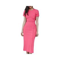 Vestido Midi Longo Feminino Elegante ZANZEA Verão 2024 Manga Curta Casual Slim Fit Vestido De Verão