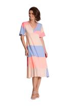 Vestido Midi Lunender Estampa Quadros Laranja Vestido Midi Lunender Estampa Quadros Laranja