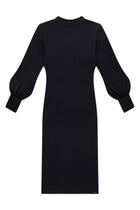 Vestido Midi Lunender Manga Longa Preto