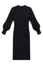 Vestido Midi Lunender Manga Longa Preto