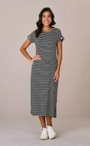 Vestido Mídi Malha Gola Redonda Mangas Curtas -Tata Martello Vestido Mídi Malha Gola Redonda Mangas Curtas -Tata Martello