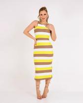 Vestido Midi Malha Listrado Vestido Midi Malha Listrado