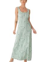 Vestido Midi Malwee 1000132872 Feminino Ribana Linho T. P/GG