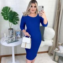 Vestido Midi Manga 3/4 Moda Evangélica Feminina 2 Vestido Midi Manga 3/4 Moda Evangélica Feminina 2