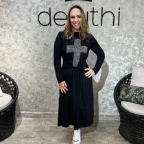 Vestido Midi Manga Longa Cruz Manu Vestido Midi Manga Longa Cruz Manu