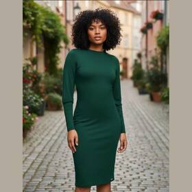 Vestido Midi Manga Longa em Viscose- Cereja Rosa Vestido Midi Manga Longa em Viscose- Cereja Rosa