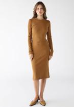 Vestido Midi Manga Longa Fendas Laterais Ribana Premium