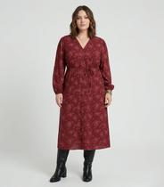 Vestido Midi Manga Longa Plus Size Secret Glam Vermelho Vestido Midi Manga Longa Plus Size Secret Glam Vermelho