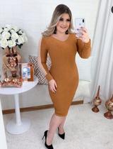 Vestido Midi Manga Tule Moda Evangélica Feminina