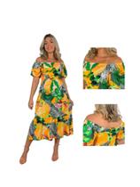 Vestido Midi Manguinha Decote Quadrado Viscose Fia Modas Vestido Midi Manguinha Decote Quadrado Viscose Fia Modas