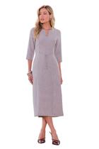 Vestido Midi Matuta Essencial Alfaiataria Cinza