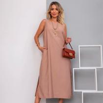 Vestido Midi Mocha Mousse Elegante Alfaiataria Marant Social Clássico Vestido Midi Mocha Mousse Elegante Alfaiataria Marant Social Clássico