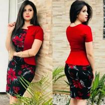 Vestido MIdi Moda Evangélica PLus Size Tecido Grosso