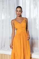 Vestido Midi My Soul - Amarelo Vestido Midi My Soul - Amarelo
